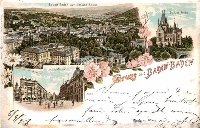 BADEN-BADEN BW Schloss Solms Leopoldsplatz