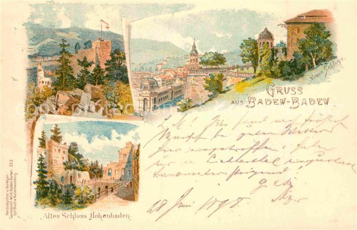 BADEN-BADEN BW Altes Schloss Hohenbaden Neues Schloss