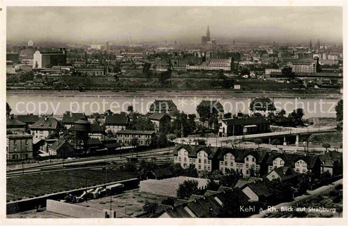 Kehl Rhein Blick auf Strassburg
