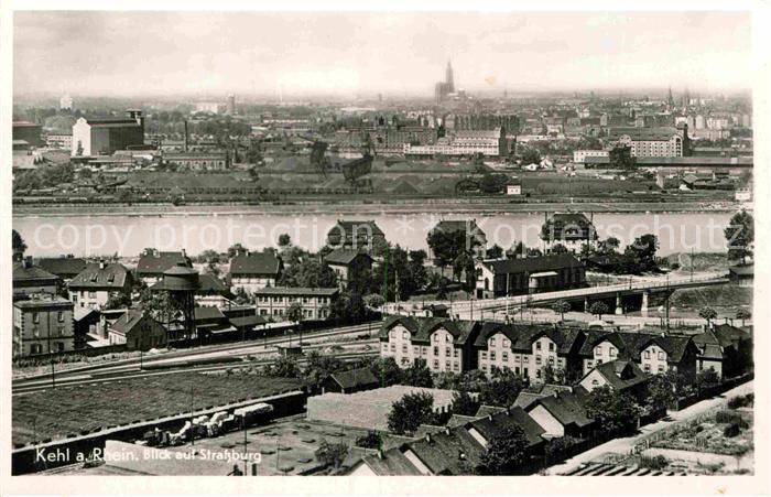 Kehl Rhein Blick auf Strassburg