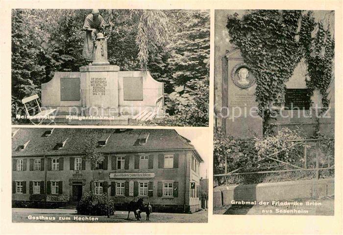 Meissenheim Baden Kriegerdenkmal Gasthaus zum Hechten Grabmal Friederike Brion