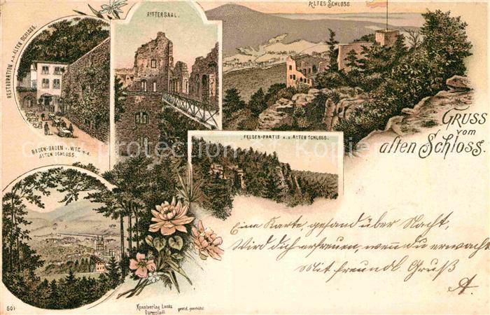 BADEN-BADEN BW Altes Schloss Rittersaal Felsenpartie