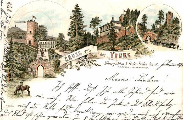 BADEN-BADEN BW Yburg Grossherzg Friedrichsturm