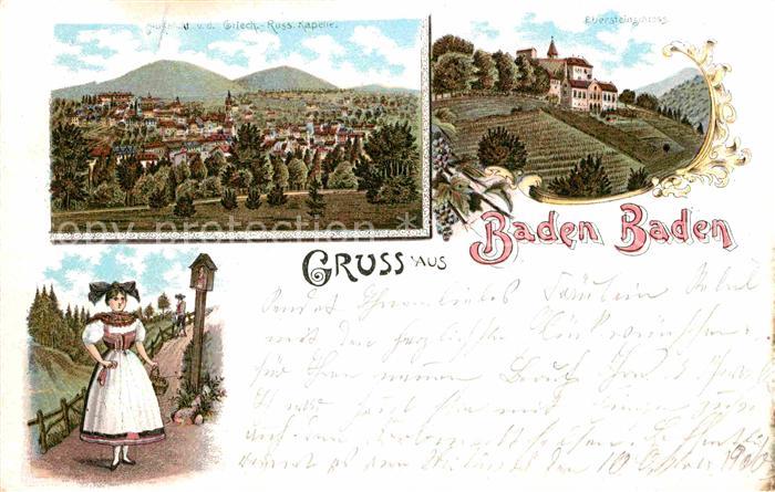 BADEN-BADEN BW Griechisch Russische Kapelle Ebersteinschloss Schwarzwaldtracht