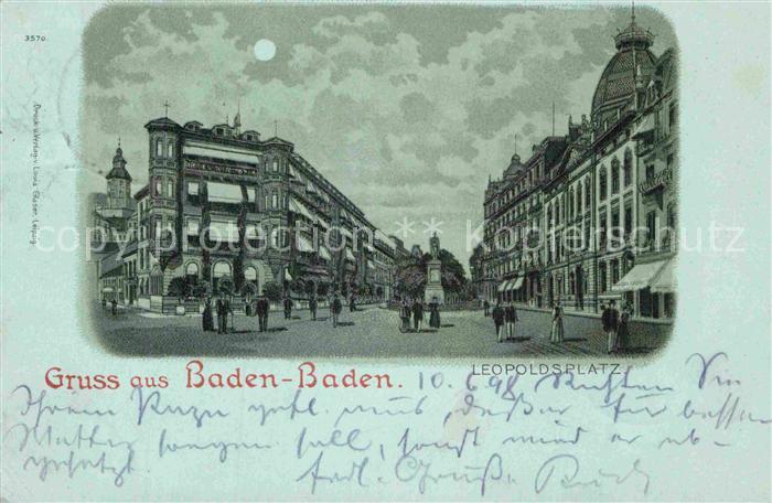 BADEN-BADEN BW Leopoldsplatz Mondschein
