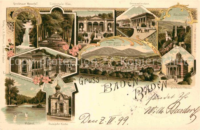 BADEN-BADEN BW Geroldsauer Wasserfall Trinkhalle Altes Schloss Waldsee