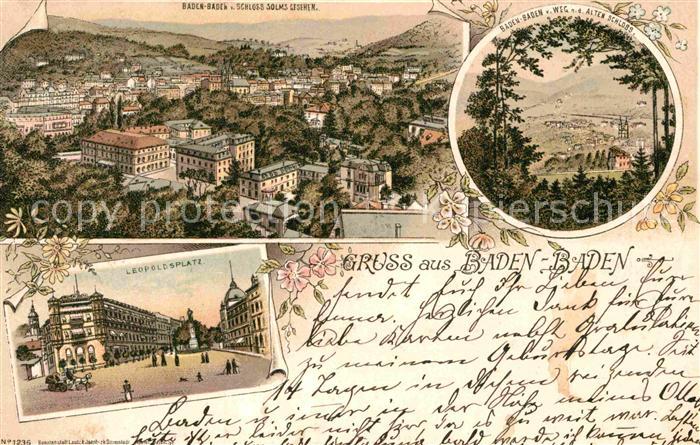 BADEN-BADEN BW Altes Schloss Schloss Solms Leopoldsplatz