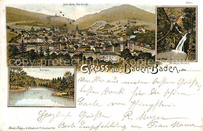 BADEN-BADEN BW Waldsee Panorama Allerheiligen Wasserfall