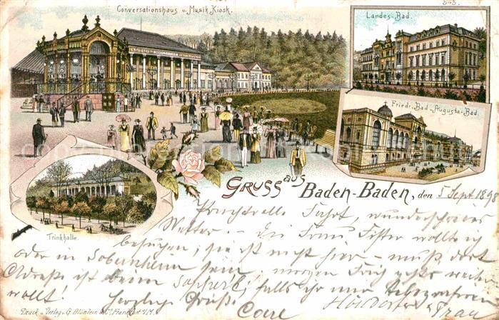 BADEN-BADEN BW Conversationshaus Musikkiosk Trinkhalle Friedrichsbad Augustabad