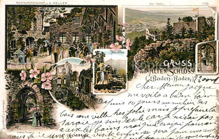 BADEN-BADEN BW Altes Schloss Rittersaal Oberes Portal Restaurationshof