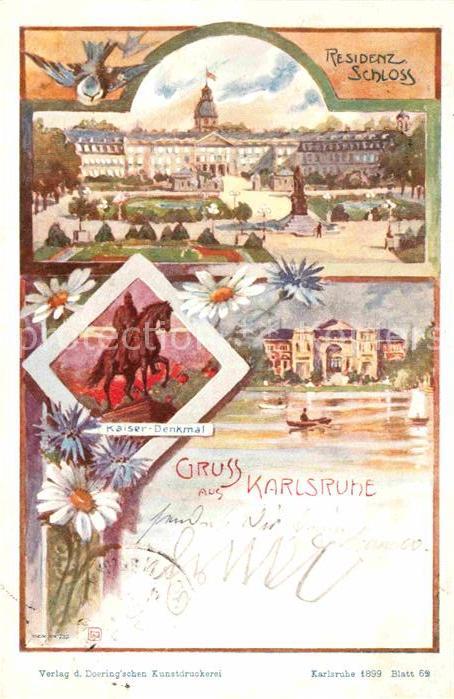 Karlsruhe Baden Residenzschloss Kaiser Denkmal