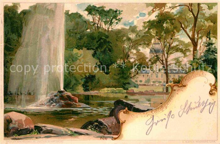 Karlsruhe Baden Schlossgarten Wasserfontaene