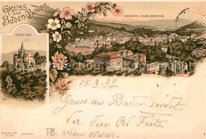 BADEN-BADEN BW Schloss Solms Panorama