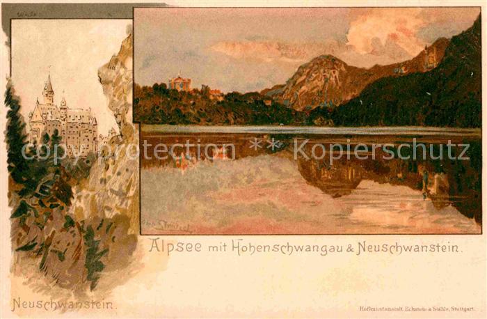 Fuessen Allgaeu Alpsee Hohenschwangau Neuschwanstein