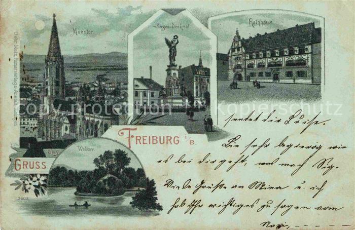 Freiburg Breisgau Siegesdenkmal Muenster Rathaus