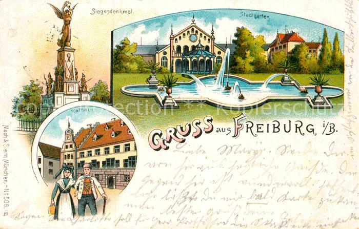 Freiburg Breisgau Siegesdenkmal Stadtgarten Rathaus