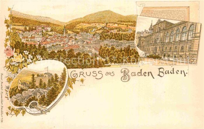 BADEN-BADEN BW Altes Schloss Panorama Friedrichsbad