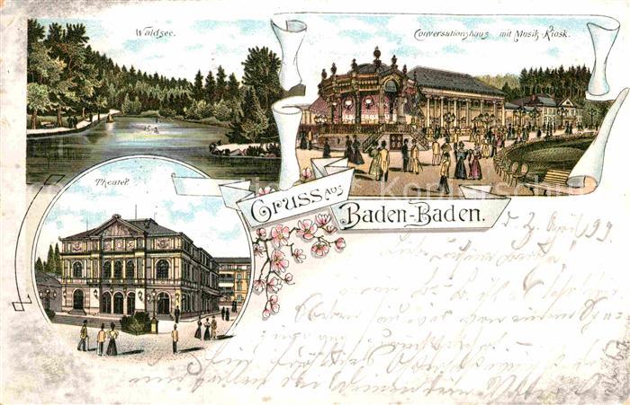 BADEN-BADEN BW Waldsee Theater Conversationshaus Musik Kiosk