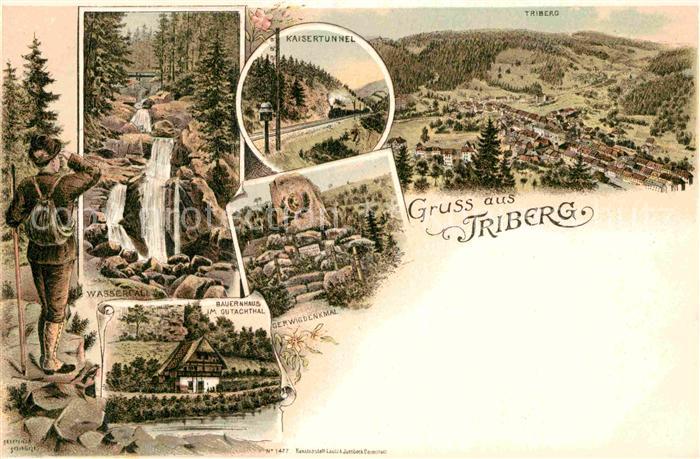 Triberg Schwarzwald Wasserfall Kaisertunnel Bauernhaus Gutachtal Gerwigdenkmal