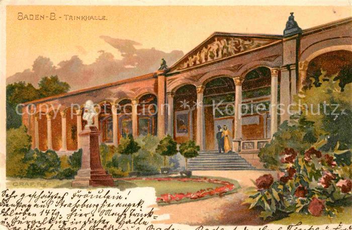 BADEN-BADEN BW Trinkhalle Kuenstlerkarte Graf