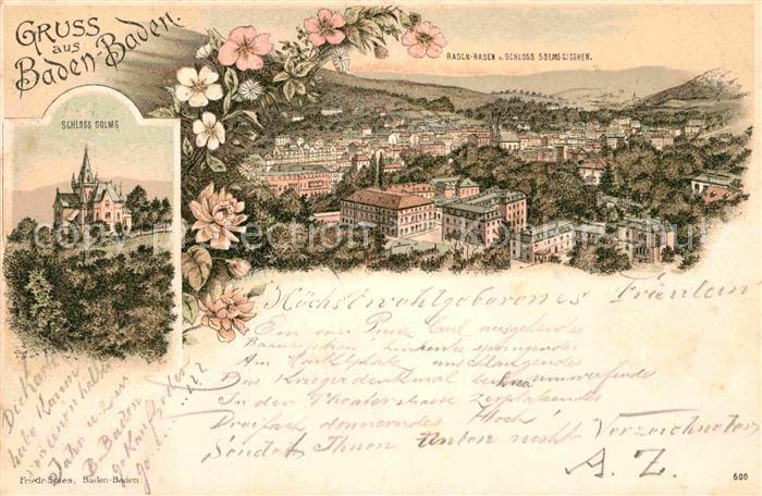 BADEN-BADEN BW Schloss Solms Panorama