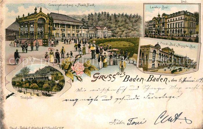 BADEN-BADEN BW Conversationshaus Musik Kiosk Trinkhalle Landesbad