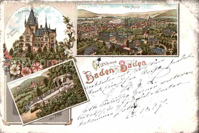 BADEN-BADEN BW Schloss Solms Panorama Das Echo