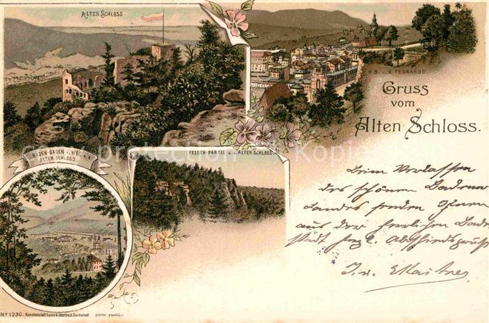 BADEN-BADEN BW Altes Schloss Felsenpartie Terrasse