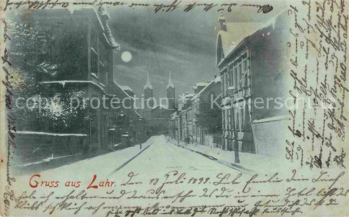 Lahr Schwarzwald Stadtansicht Mondschein