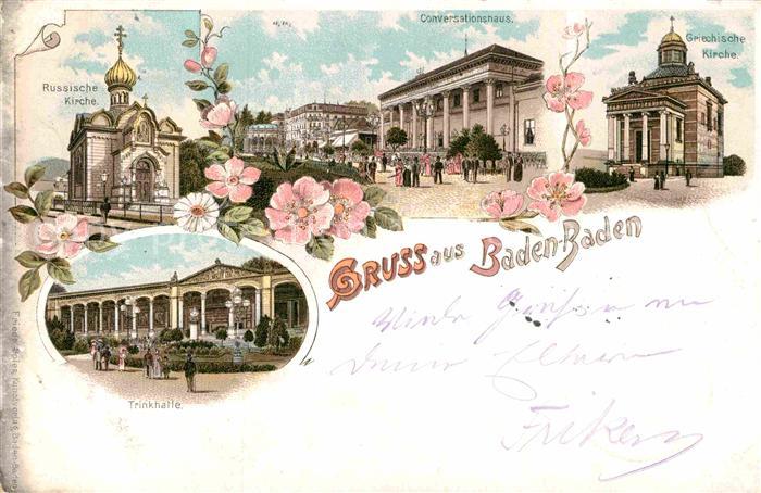 BADEN-BADEN BW Russische Kirche Conversationshaus Trinkhalle
