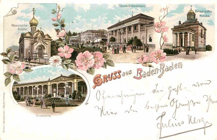 BADEN-BADEN BW Conversationshaus Trinkhalle Russische Kirche Griechische Kirche