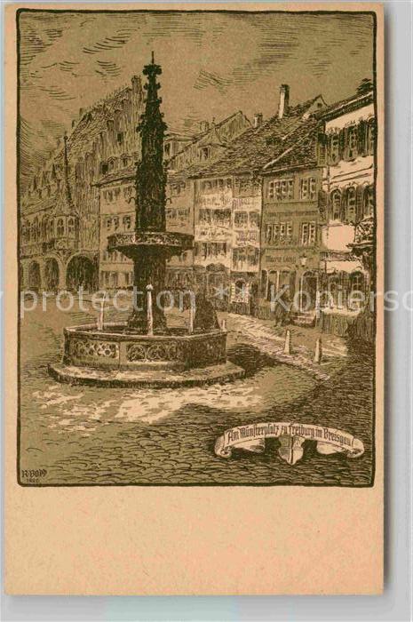 Freiburg Breisgau Muensterplatz Kuenstlerkarte Bopp
