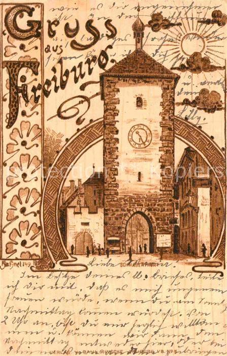 Freiburg Breisgau  Kuenstlerkarte Hahnel
