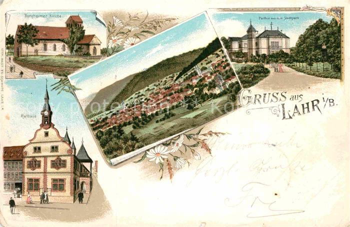 Lahr Schwarzwald Rathaus Burgheimer Kirche Stadtpark
