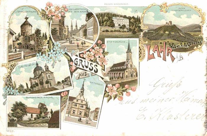 Lahr Schwarzwald Storchenturm Schillerstrasse Kirche Stiftskirche Rathaus
