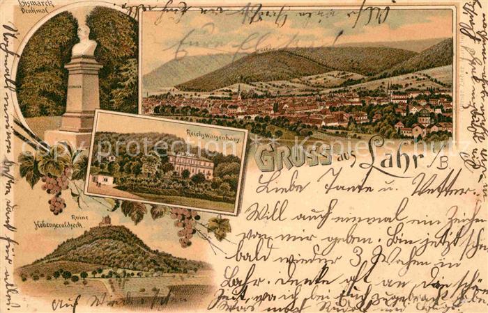 Lahr Schwarzwald Reichswaisenhaus Ruine Hohengeroldseck Bismarckdenkmal