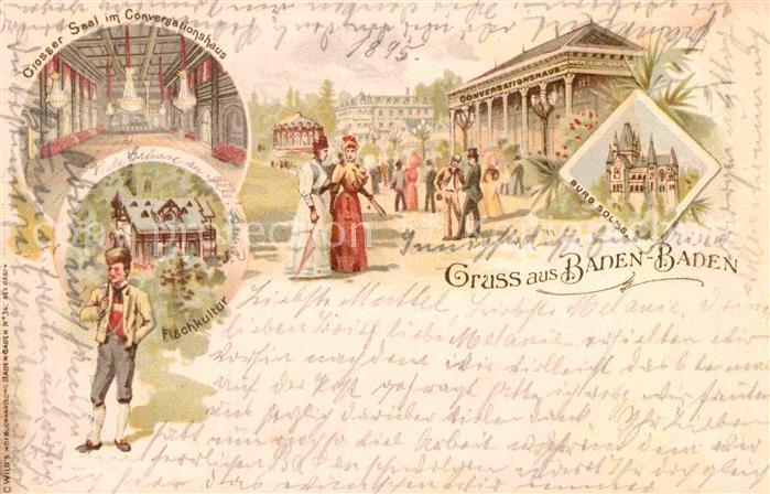 BADEN-BADEN BW Grosser Saal Conversationshaus Fischkultur Burg Solms