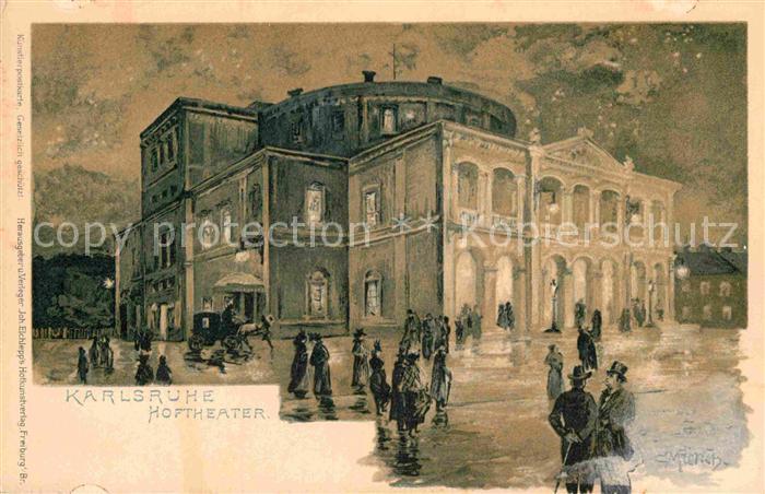 Karlsruhe Baden Hoftheater Kuenstlerkarte
