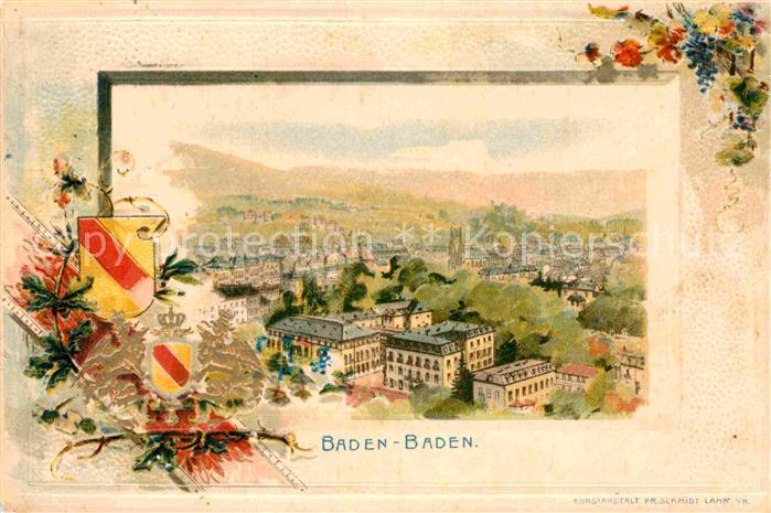 BADEN-BADEN BW Panorama Kuenstlerkarte