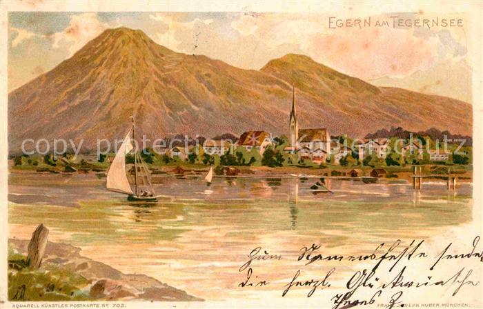 Egern Tegernsee Panorama Kuenstlerkarte