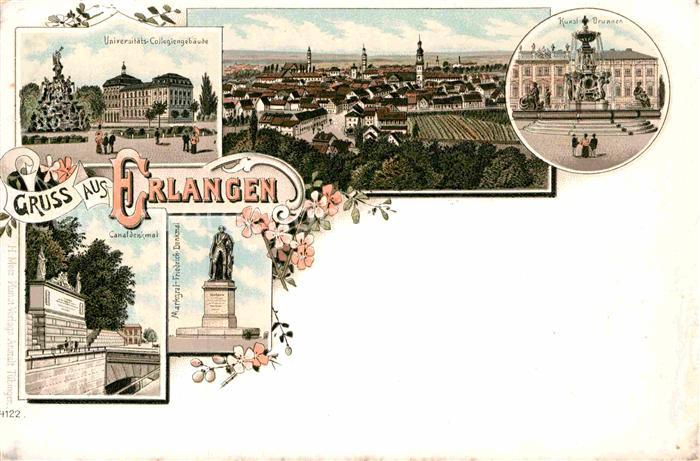 ERLANGEN Bayern Universitaets Collegiengebaeude Kunstbrunnen Canaldenkmal