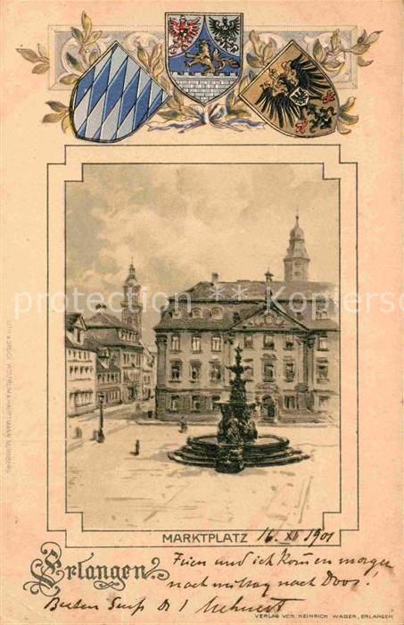 ERLANGEN Bayern Marktplatz Brunnen