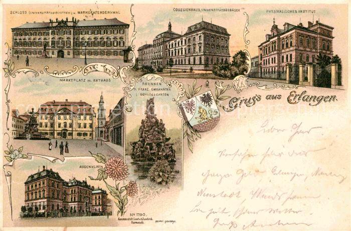 ERLANGEN Bayern Marktplatz Rathaus Schloss Collegienhaus Physikalisches Institut