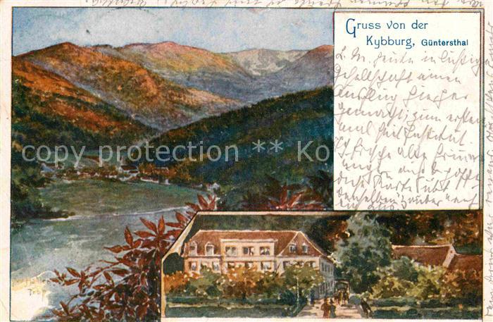 Guenterstal Freiburg Kybburg Panorama Kuenstlerkarte