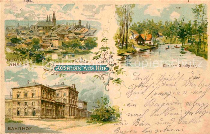 Hof Oberfranken Stadtpark Bahnhof Panorama