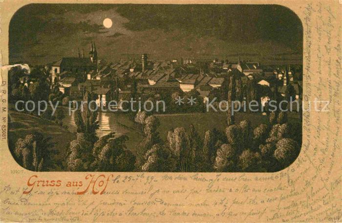 Hof Oberfranken Panorama Mondschein