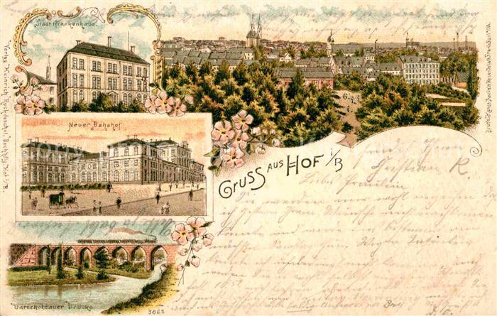 Hof Oberfranken Neuer Bahnhof Unterkotzauer Bruecke Staedtisches Krankenhaus