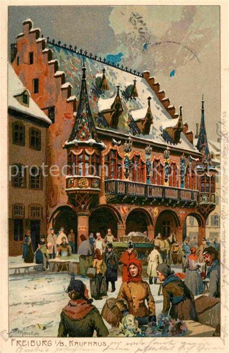Freiburg Breisgau Kaufhaus Kuenstlerkarte