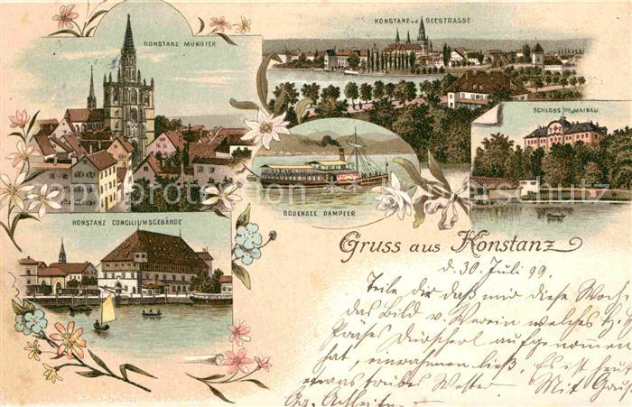 Konstanz Bodensee Dampfer Muenster Schloss Mainau