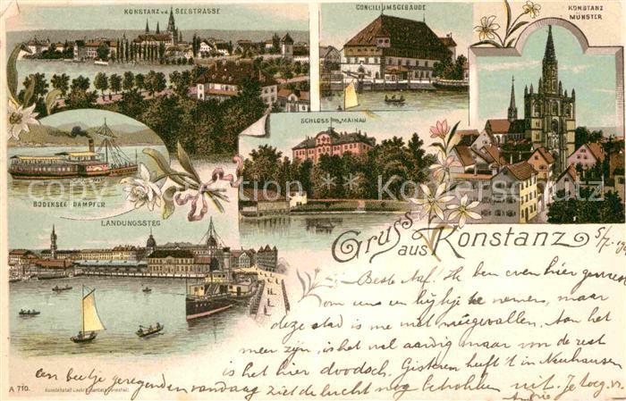 Konstanz Bodensee Muenster Landungssteg Damfper